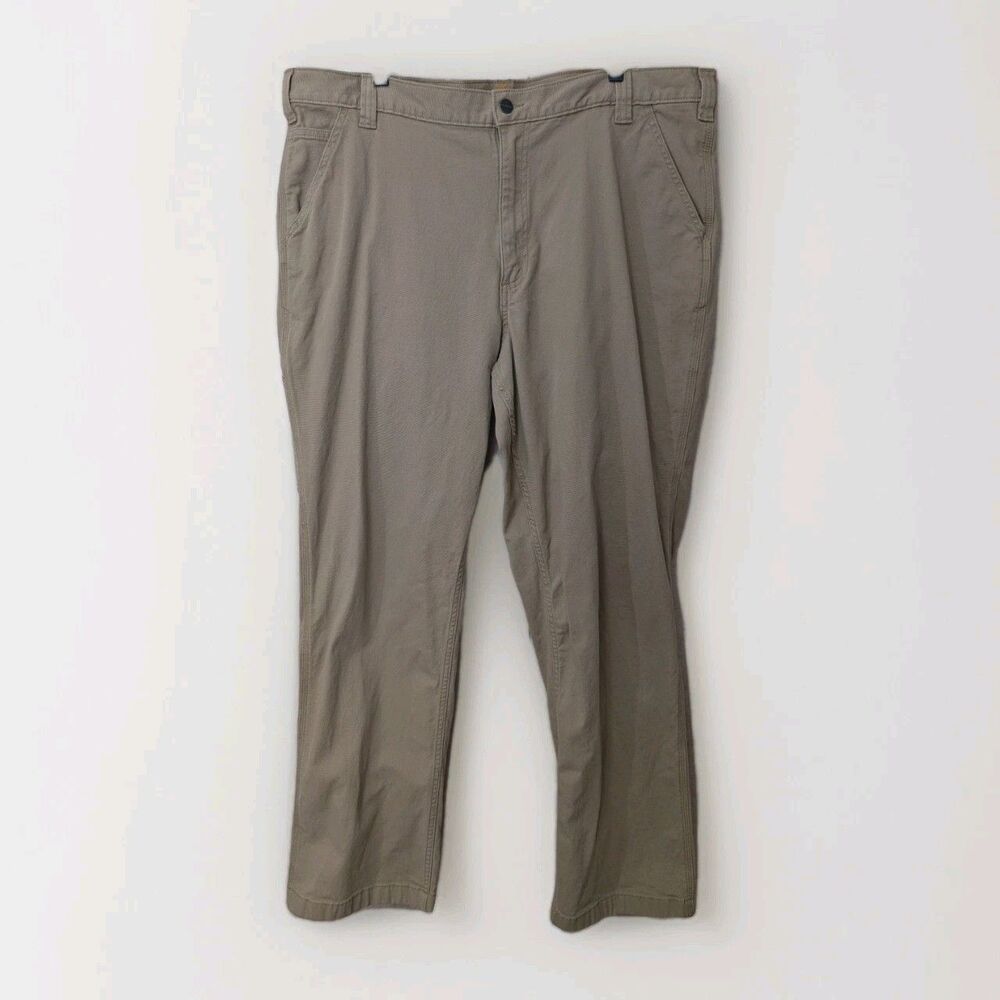 Carhartt Rigby Canvas Dungaree Pants Mens 42x32 Tan Relaxed Fit Workwear